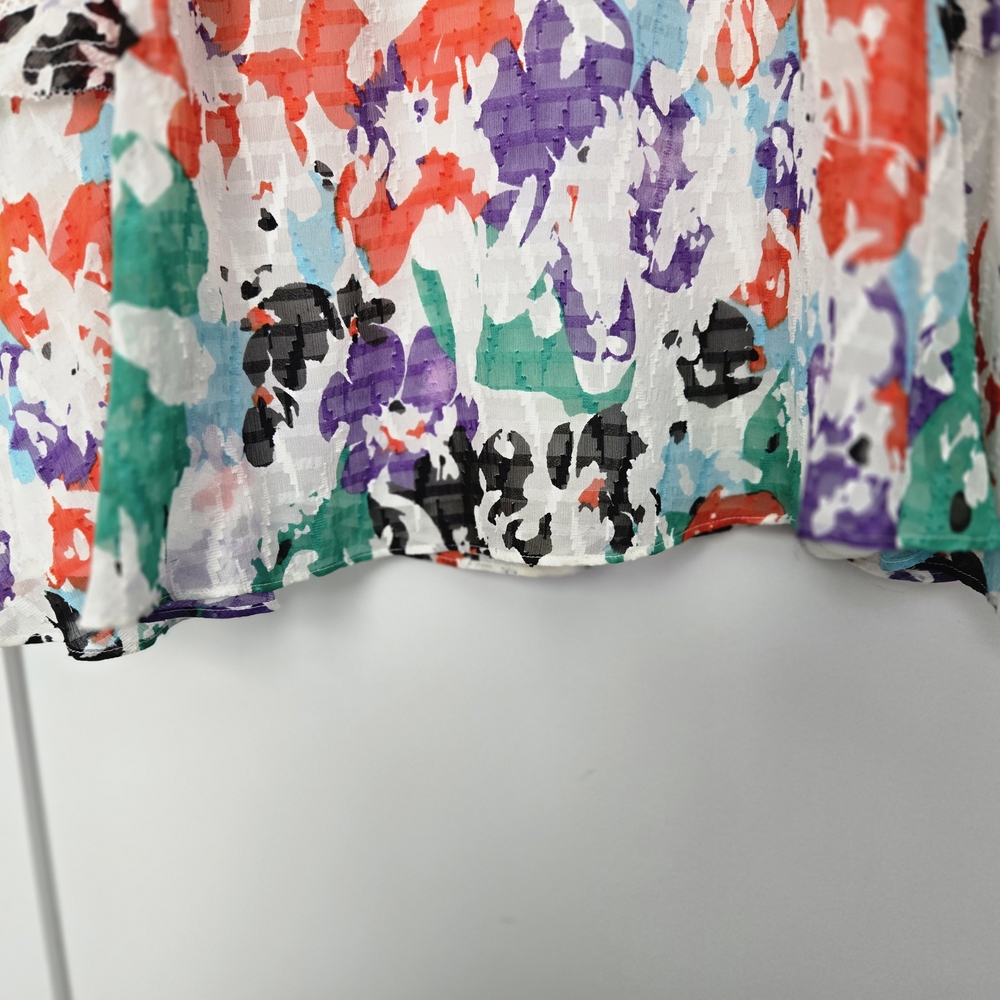 Tanya Taylor Coloful Floral Ruffle Dress Size 2 - Picture 10 of 16